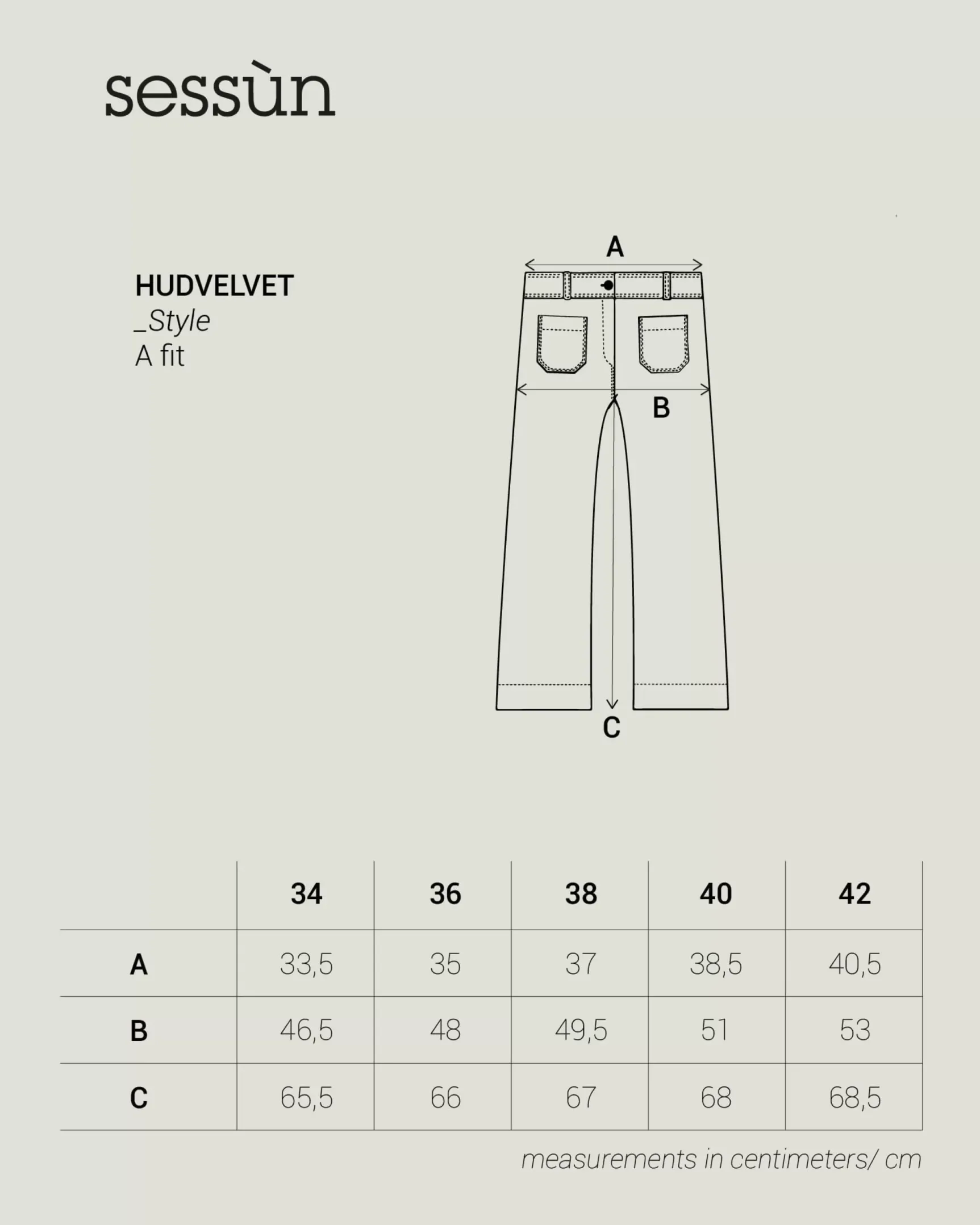 Sale Hudvelvet Taille haute